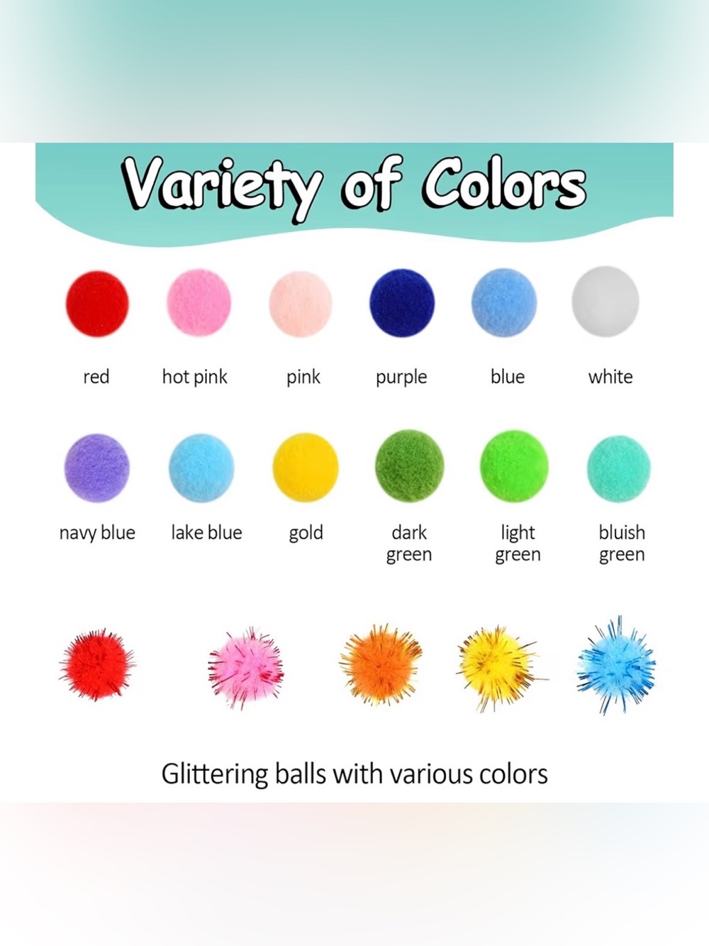 FUZZY 900 pieces fuzz balls colorful craft supplies arts & crafts pompoms DIY - Picture 3 of 5